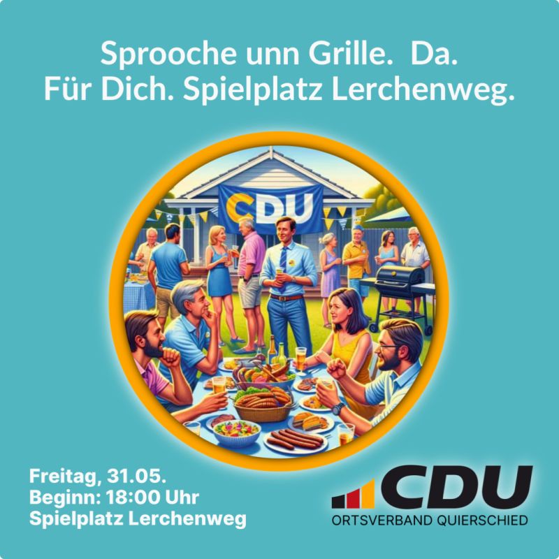  Sprooche unn Grille 31 Mai am Spielplatz Lerchenweg